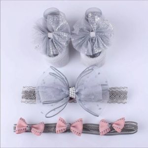 NWT 3Pcs/Set Lace Princess Baby Headbands Socks